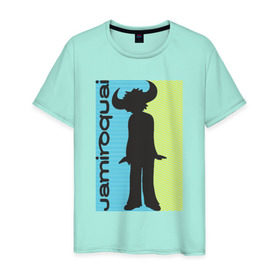Мужская футболка хлопок с принтом Jamiroquai в Тюмени, 100% хлопок | прямой крой, круглый вырез горловины, длина до линии бедер, слегка спущенное плечо. | британская | группа | джей кей | диско | современный ритм н блюз | стюарт зендер | тоби смит | фанк | эйсид джаз