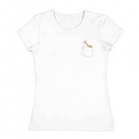 Женская футболка хлопок с принтом Единорог в Тюмени, 100% хлопок | прямой крой, круглый вырез горловины, длина до линии бедер, слегка спущенное плечо | единорог | единорог купить | единорог рисунок | милые единороги | прикольный принт | принт на футболку | футболка с единорогом