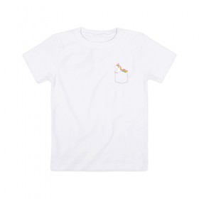 Детская футболка хлопок с принтом Единорог в Тюмени, 100% хлопок | круглый вырез горловины, полуприлегающий силуэт, длина до линии бедер | единорог | единорог купить | единорог рисунок | милые единороги | прикольный принт | принт на футболку | футболка с единорогом