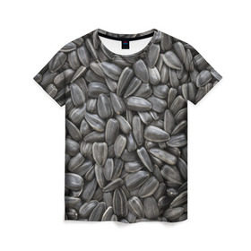 Женская футболка 3D с принтом Семечки в Тюмени, 100% полиэфир ( синтетическое хлопкоподобное полотно) | прямой крой, круглый вырез горловины, длина до линии бедер | прикольные | семечки | семки