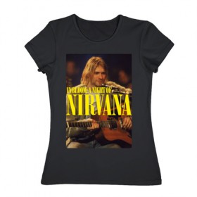 Женская футболка хлопок с принтом Kurt Cobain In Bloom в Тюмени, 100% хлопок | прямой крой, круглый вырез горловины, длина до линии бедер, слегка спущенное плечо | Тематика изображения на принте: kurt cobain | music | nirvana | rock | кобейн | курт | курт кобейн | музыка | нирвана | рок