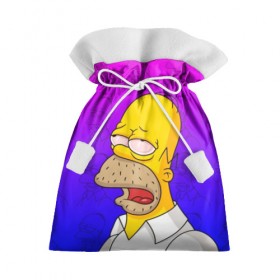 Подарочный 3D мешок с принтом Уставший Гомер в Тюмени, 100% полиэстер | Размер: 29*39 см | Тематика изображения на принте: bart | gomer | simpson | simpsons | барт | гомер | лиза | симпсоны | усталость