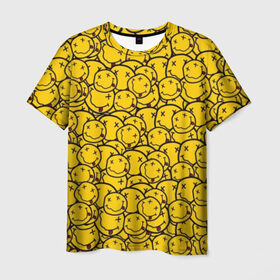 Мужская футболка 3D с принтом NIRVANA в Тюмени, 100% полиэфир | прямой крой, круглый вырез горловины, длина до линии бедер | music | nirvana | rip smile | rock | smile | группа | курт кобейн | музыка | нирвана | рок | смайл