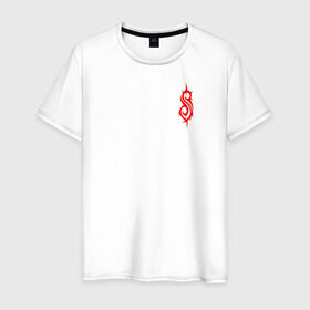 Мужская футболка хлопок с принтом Slipknot в Тюмени, 100% хлопок | прямой крой, круглый вырез горловины, длина до линии бедер, слегка спущенное плечо. | slipknot | slipknot футболка | слипкнот | слипонт | футболка слипкнот