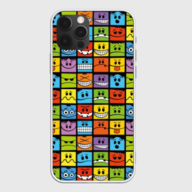 Чехол для iPhone 12 Pro Max с принтом Эмодзи в Тюмени, Силикон |  | blue | bright | emoji | emotion | funny | green | orange | purple | red | smiley face | yellow | желтый | забавный | зеленый | красный | лицо | оранжевый | смайлик | смешной | фиолетовый | эмодзи | эмоция | яркий