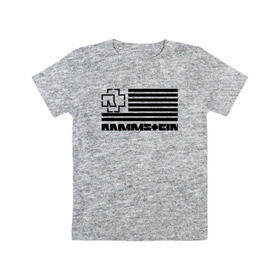 Детская футболка хлопок с принтом RAMMSTEIN в Тюмени, 100% хлопок | круглый вырез горловины, полуприлегающий силуэт, длина до линии бедер | Тематика изображения на принте: metallica | music | rammstein | rock | металл | металлика | музыка | раммштайн | рок | рок группа
