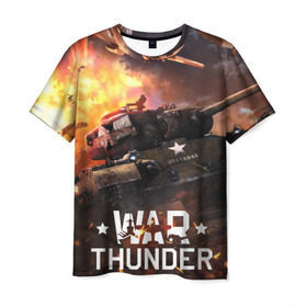 Мужская футболка 3D с принтом war thunder в Тюмени, 100% полиэфир | прямой крой, круглый вырез горловины, длина до линии бедер | war thunder | war thunder 2019 | war thunder лучшие | war thunder самолеты | war thunder танки | вар тандер | игра war thunder | купить футболку war thunder | футболки war thunder