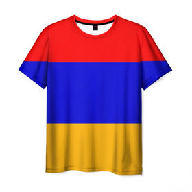 Мужская футболка 3D с принтом Армения. Флаг. в Тюмени, 100% полиэфир | прямой крой, круглый вырез горловины, длина до линии бедер | армения | армянский | государство | знамя | кавказ | республика | символ | снг | ссср | страна | флаг