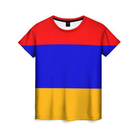 Женская футболка 3D с принтом Армения. Флаг. в Тюмени, 100% полиэфир ( синтетическое хлопкоподобное полотно) | прямой крой, круглый вырез горловины, длина до линии бедер | армения | армянский | государство | знамя | кавказ | республика | символ | снг | ссср | страна | флаг