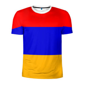 Мужская футболка 3D спортивная с принтом Армения. Флаг. в Тюмени, 100% полиэстер с улучшенными характеристиками | приталенный силуэт, круглая горловина, широкие плечи, сужается к линии бедра | армения | армянский | государство | знамя | кавказ | республика | символ | снг | ссср | страна | флаг