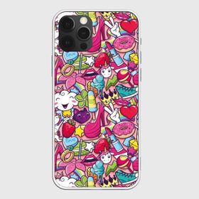 Чехол для iPhone 12 Pro Max с принтом Девчачьи радости в Тюмени, Силикон |  | cat | clou | crown | flower | funny | graffiti | heart | kitten | lips | lollipop | shoes | sneakers | strawberry | unicorn | граффити | губы | единорог | звезда | кеды | клубника | корона | кот | котёнок | леденец | мороженое | облако | обувь | помада | 