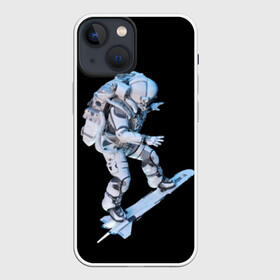 Чехол для iPhone 13 mini с принтом Космонавт в Тюмени,  |  | astronaut | black | cool | man | skateboard | space | space suit | suit | астронавт | космонавт | космос | костюм | прикольный | скафандр | скейтборд | человек | черный