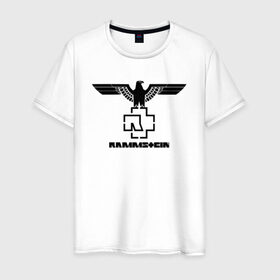 Мужская футболка хлопок с принтом RAMMSTEIN в Тюмени, 100% хлопок | прямой крой, круглый вырез горловины, длина до линии бедер, слегка спущенное плечо. | metallica | music | rammstein | rock | металл | металлика | музыка | раммштайн | рок | рок группа