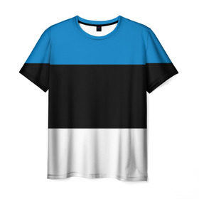 Мужская футболка 3D с принтом Эстония. Флаг. в Тюмени, 100% полиэфир | прямой крой, круглый вырез горловины, длина до линии бедер | Тематика изображения на принте: балтии | государство | прибалтика | республика | снг | ссср | страна | страны | эстония