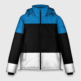 Мужская зимняя куртка 3D с принтом Эстония Флаг в Тюмени, верх — 100% полиэстер; подкладка — 100% полиэстер; утеплитель — 100% полиэстер | длина ниже бедра, свободный силуэт Оверсайз. Есть воротник-стойка, отстегивающийся капюшон и ветрозащитная планка. 

Боковые карманы с листочкой на кнопках и внутренний карман на молнии. | балтии | государство | прибалтика | республика | снг | ссср | страна | страны | эстония