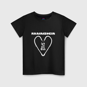 Детская футболка хлопок с принтом Rammstein в Тюмени, 100% хлопок | круглый вырез горловины, полуприлегающий силуэт, длина до линии бедер | rammstein | rock | атрибутика | боль | группа | линдеманн | любовь | мерч | музыка | музыкант | немецкий | певец | раммштайн | рамштайн | рок | рок группа | рок музыка | рокер | сердце | тилль линдеманн
