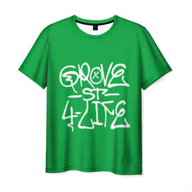 Мужская футболка 3D с принтом Грув стрит в Тюмени, 100% полиэфир | прямой крой, круглый вырез горловины, длина до линии бедер | gta | gta sa | samp | банда грув стрит | граффити грув стрит | грув гта | грув стрит гта | гта