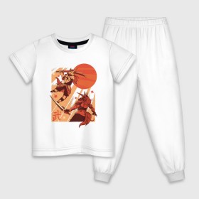 Детская пижама хлопок с принтом Битва Единорогов в Тюмени, 100% хлопок |  брюки и футболка прямого кроя, без карманов, на брюках мягкая резинка на поясе и по низу штанин
 | unicorn | единорог | ниндзя | самураи | самурай | япония