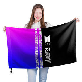 Флаг 3D с принтом BTS (Jeon Jungkook) в Тюмени, 100% полиэстер | плотность ткани — 95 г/м2, размер — 67 х 109 см. Принт наносится с одной стороны | bts | k pop | pop | бтс | к поп | любовь | поп