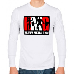 Мужской лонгслив хлопок с принтом Бодибилдинг Heavy Metal Gym в Тюмени, 100% хлопок |  | heavy metal gym | heavymetalgym | hmgym | атлет | бодибилдер | бодибилдинг | качок | кроссфит | лого | пауэрлифтинг | силовые тренировки | становая тяга | стронгмэн | тренажерный зал | штанга