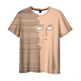 Мужская футболка 3D с принтом Сайтама в Тюмени, 100% полиэфир | прямой крой, круглый вырез горловины, длина до линии бедер | Тематика изображения на принте: one punch man | saitama | аниме | ванпанчмен | сайтама