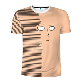 Мужская футболка 3D спортивная с принтом Сайтама в Тюмени, 100% полиэстер с улучшенными характеристиками | приталенный силуэт, круглая горловина, широкие плечи, сужается к линии бедра | one punch man | saitama | аниме | ванпанчмен | сайтама