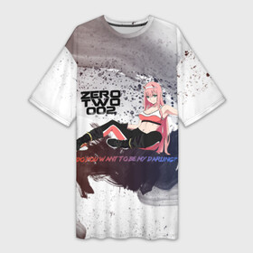 Платье-футболка 3D с принтом Do you want to be my darling (Zero Two) в Тюмени,  |  | darling in the franxx | franxx | zero two