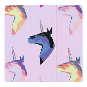 Магнитный плакат 3Х3 с принтом Единорог в Тюмени, Полимерный материал с магнитным слоем | 9 деталей размером 9*9 см | единорог | животное | конь | лошадь