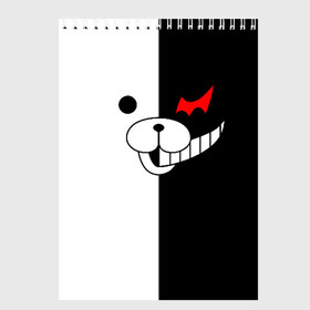 Скетчбук с принтом MONOKUMA (КАПЮШОН) | МОНОКУМА в Тюмени, 100% бумага
 | 48 листов, плотность листов — 100 г/м2, плотность картонной обложки — 250 г/м2. Листы скреплены сверху удобной пружинной спиралью | Тематика изображения на принте: anime | bear | black  white | danganronpa | kurokuma | monodam | monokuma | monomi | monotaro | pink | rabbit | school | shirokuma | аниме | главарь | мoноми | монокума | черно белый | школа
