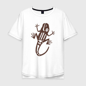 Мужская футболка хлопок Oversize с принтом Geko в Тюмени, 100% хлопок | свободный крой, круглый ворот, “спинка” длиннее передней части | гекон | динозавры | дракон | животные | лягушки | ящер | ящерица