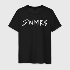 Мужская футболка хлопок с принтом SWMRS в Тюмени, 100% хлопок | прямой крой, круглый вырез горловины, длина до линии бедер, слегка спущенное плечо. | emilys army | pop punk | punk rock | surf punk | surf rock | swimmers | swmrs | the clocks | the raining souls