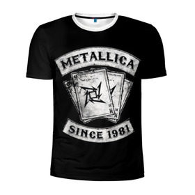 Мужская футболка 3D спортивная с принтом Metallica в Тюмени, 100% полиэстер с улучшенными характеристиками | приталенный силуэт, круглая горловина, широкие плечи, сужается к линии бедра | Тематика изображения на принте: album | black | concert | heavy | kirk | metal | metallica | music | rock | tolls | джеймс хэтфилд | кирк хэмметт | клифф бёртон | ларс ульрих | метал | металлика | трэш