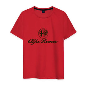 Мужская футболка хлопок с принтом alfa romeo formula1 в Тюмени, 100% хлопок | прямой крой, круглый вырез горловины, длина до линии бедер, слегка спущенное плечо. | alfa romeo | f1 | formula1