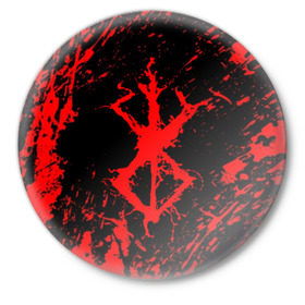 Значок с принтом BERSERK в Тюмени,  металл | круглая форма, металлическая застежка в виде булавки | anime | berserk | heroes | knight | manga | аниме | берсерк | герои | манга | рыцарь
