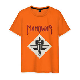 Мужская футболка хлопок с принтом Manowar в Тюмени, 100% хлопок | прямой крой, круглый вырез горловины, длина до линии бедер, слегка спущенное плечо. | американская | группа | карл кэнеди | метал | скандинавская мифология | хеви | эрик адамс