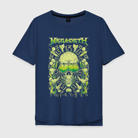Мужская футболка хлопок Oversize с принтом Megadeth в Тюмени, 100% хлопок | свободный крой, круглый ворот, “спинка” длиннее передней части | американская | группа | дэйв мастейн | кико лоурейро | марти фридман | метал | треш метал | трэш | хеви метал