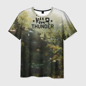 Мужская футболка 3D с принтом Гром войны в Тюмени, 100% полиэфир | прямой крой, круглый вырез горловины, длина до линии бедер | war thunder | war thunder 2019 | war thunder лучшие | war thunder самолеты | war thunder танки | вар тандер | гром войны | игра war thunder | купить футболку war thunder | футболки war thunder