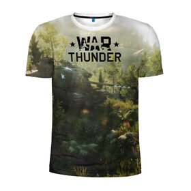 Мужская футболка 3D спортивная с принтом Гром войны в Тюмени, 100% полиэстер с улучшенными характеристиками | приталенный силуэт, круглая горловина, широкие плечи, сужается к линии бедра | war thunder | war thunder 2019 | war thunder лучшие | war thunder самолеты | war thunder танки | вар тандер | гром войны | игра war thunder | купить футболку war thunder | футболки war thunder