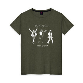 Женская футболка хлопок с принтом Майкл Джексон в Тюмени, 100% хлопок | прямой крой, круглый вырез горловины, длина до линии бедер, слегка спущенное плечо | автор песен | актёр | американский певец | аранжировщик | музыка | музыкальный продюсер | поп | сценарист | танцор | филантроп | хореограф