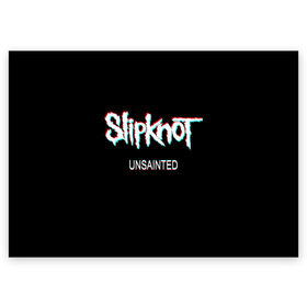 Поздравительная открытка с принтом Slipknot Unsainted в Тюмени, 100% бумага | плотность бумаги 280 г/м2, матовая, на обратной стороне линовка и место для марки
 | Тематика изображения на принте: 2019 | metal | music | new | rock | single | slipknot | unsainted