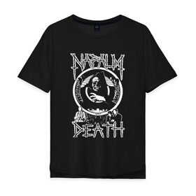 Мужская футболка хлопок Oversize с принтом Napalm Death в Тюмени, 100% хлопок | свободный крой, круглый ворот, “спинка” длиннее передней части | британская | грайндкор | грайндкор группа | дэт метал | краст панк | марк гринуэй | митч харрис | шэйн эмбери