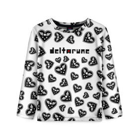 Детский лонгслив 3D с принтом DELTARUNE в Тюмени, 100% полиэстер | длинные рукава, круглый вырез горловины, полуприлегающий силуэт
 | Тематика изображения на принте: delta r | delta rune | deltarune | deltarune 2 | deltarune сердце. | дельта | дельта руна