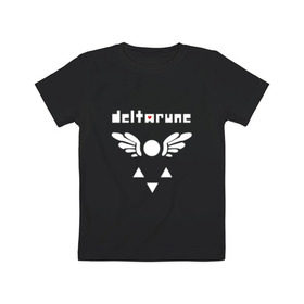 Детская футболка хлопок с принтом DELTARUNE в Тюмени, 100% хлопок | круглый вырез горловины, полуприлегающий силуэт, длина до линии бедер | Тематика изображения на принте: delta r | delta rune | deltarune | deltarune 2 | deltarune сердце | дельта | дельта руна | дельтаран.