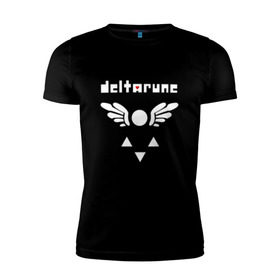 Мужская футболка премиум с принтом DELTARUNE в Тюмени, 92% хлопок, 8% лайкра | приталенный силуэт, круглый вырез ворота, длина до линии бедра, короткий рукав | delta r | delta rune | deltarune | deltarune 2 | deltarune сердце | дельта | дельта руна | дельтаран.