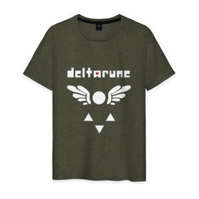 Мужская футболка хлопок с принтом DELTARUNE в Тюмени, 100% хлопок | прямой крой, круглый вырез горловины, длина до линии бедер, слегка спущенное плечо. | delta r | delta rune | deltarune | deltarune 2 | deltarune сердце | дельта | дельта руна | дельтаран.