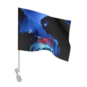 Флаг для автомобиля с принтом ORI BLIND FOREST в Тюмени, 100% полиэстер | Размер: 30*21 см | game | microsoft | moon studios | ori | ori and the will of the wisps | игры