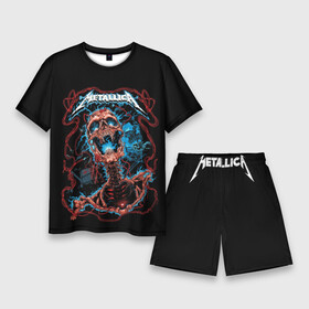 Мужской костюм с шортами 3D с принтом Metallica в Тюмени,  |  | metallica | rock | арт | гитара | кости | металл | металлика | музыка | рок | череп