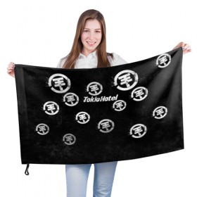 Флаг 3D с принтом Tokio Hotel в Тюмени, 100% полиэстер | плотность ткани — 95 г/м2, размер — 67 х 109 см. Принт наносится с одной стороны | 