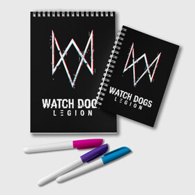 Блокнот с принтом WATCH DOGS LEGION в Тюмени, 100% бумага | 48 листов, плотность листов — 60 г/м2, плотность картонной обложки — 250 г/м2. Листы скреплены удобной пружинной спиралью. Цвет линий — светло-серый
 | action | bag | ct os | ded sec | fox | game | hacker | legion | watch dogs | watch dogs 2 | watch dogs legion | знак лиса | игра | компьютерная игра | легион | рюкзак | хакер