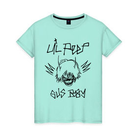 Женская футболка хлопок с принтом Lil Peep в Тюмени, 100% хлопок | прямой крой, круглый вырез горловины, длина до линии бедер, слегка спущенное плечо | crybaby | gustav elijah ahr | hellboy | lil peep | lilpeep | peep | rap | густав элайджа ар | лил пип | рэп | хип хоп | эмо рэп
